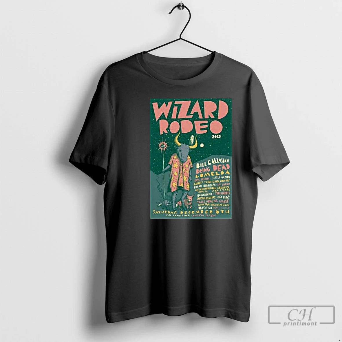 Premium Wizard Rodeo Austin Event On Dec 6 2025 Circle Black T-Shirts, Hoodie, Sweatshirt | PodTeesHub.com