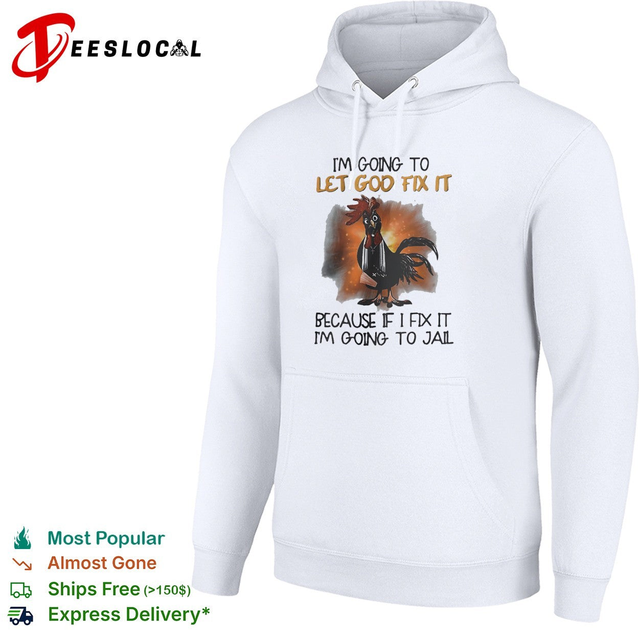 Priest rooster im going to let God fix it because if I fix it im going to jail injured bird shirt