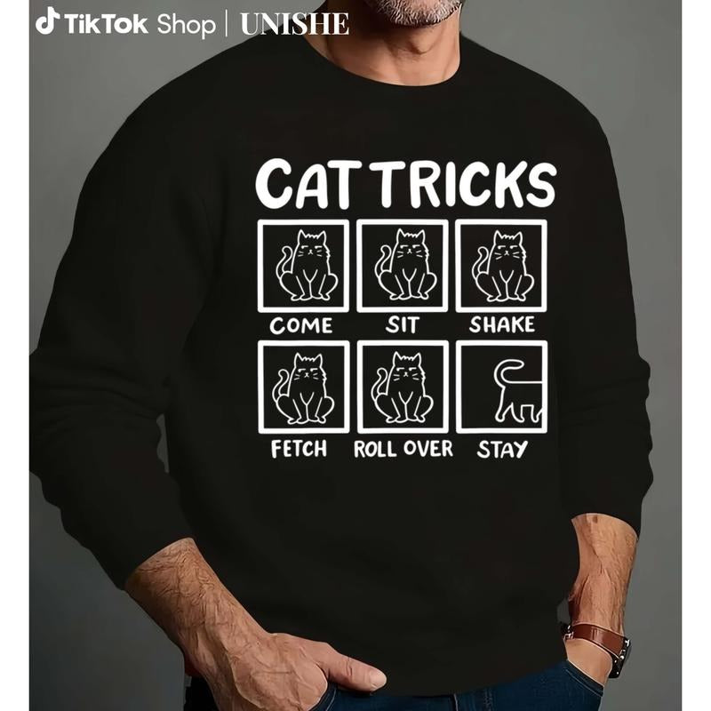 Printed Cat Tricks Long Sleeve Sweatshirts for Men, Women, Kids & Girls T-Shirts, Hoodie | PodTeesHub.com