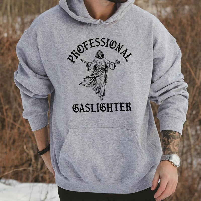 Professional Gaslighter Shirt, Unhinged Christmas Hoodie, Funny Jesus Tee Sweatshirt | PodTeesHub.com