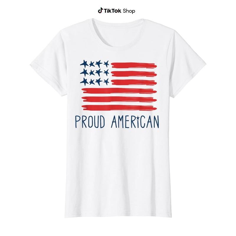 Proud American Fourth of July USA Flag Labor Memorial Day T-Shirt Hoodie, Sweatshirt | PodTeesHub.com