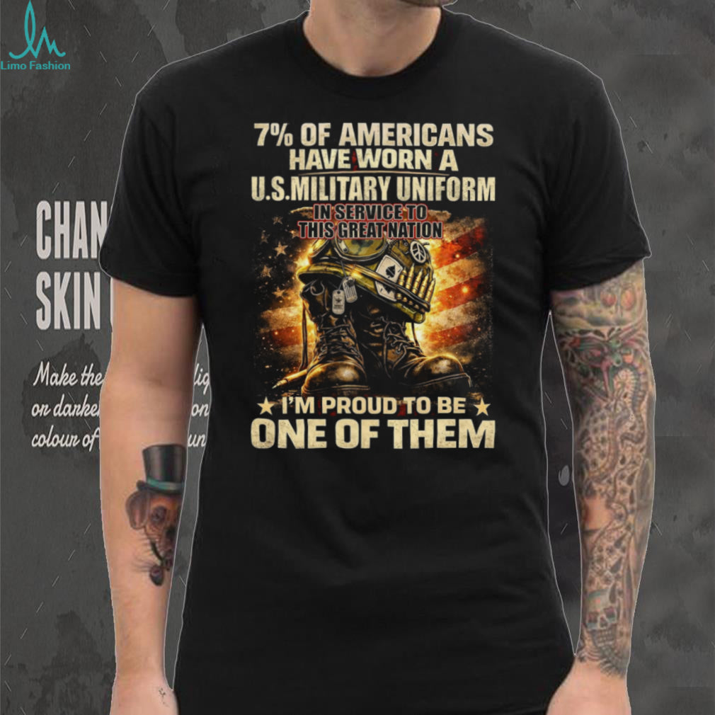 Proud US Military Veteran Helmet Boots Tribute Graphic Unisex T Shirt