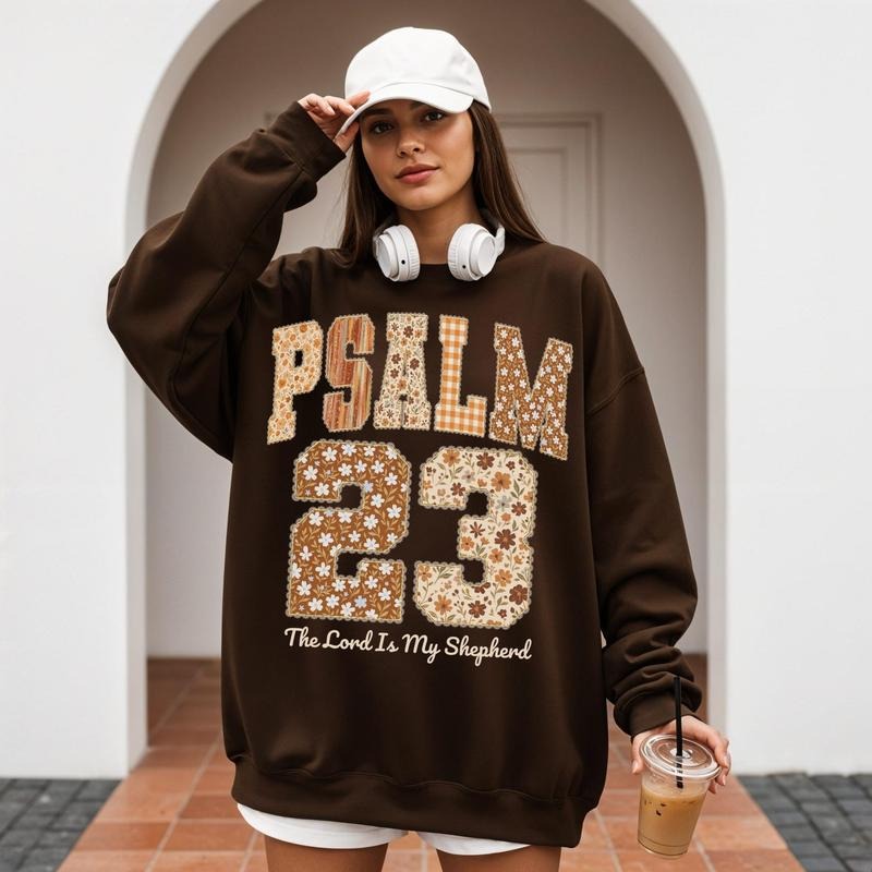 Psalm 23 Sweatshirt, The Lord Is My Shepherd Shirt, Bible Verse Thanksgiving Christian Sweatshirt Hoodie | PodTeesHub.com