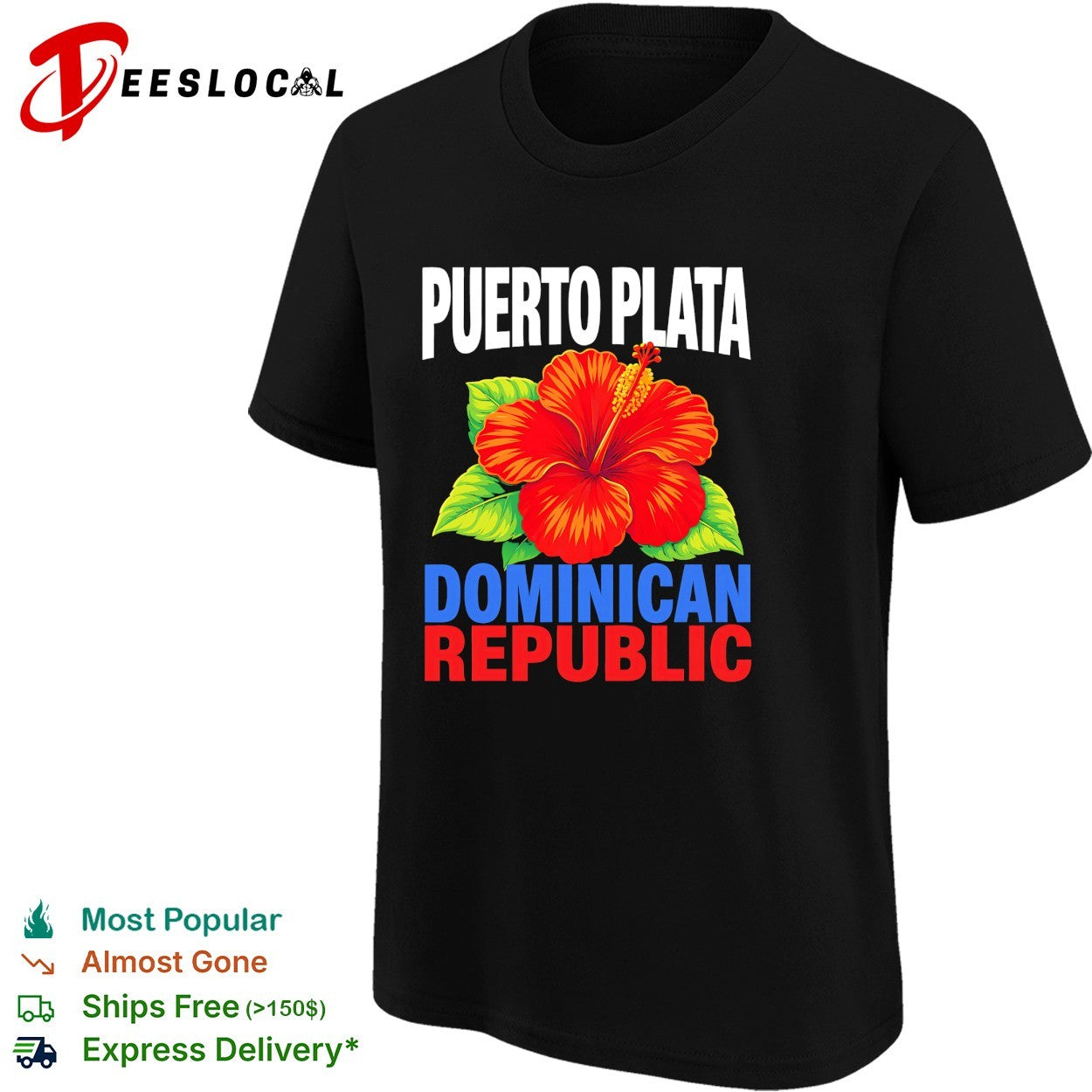 Puerto Plata Dominican Republic hibiscus flower shirt