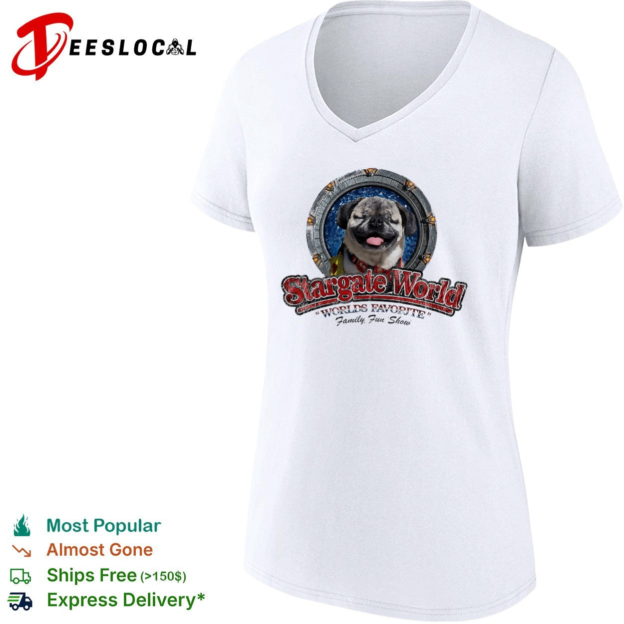Pug Stargate World Worlds Favorite Family Fun Show Shirt