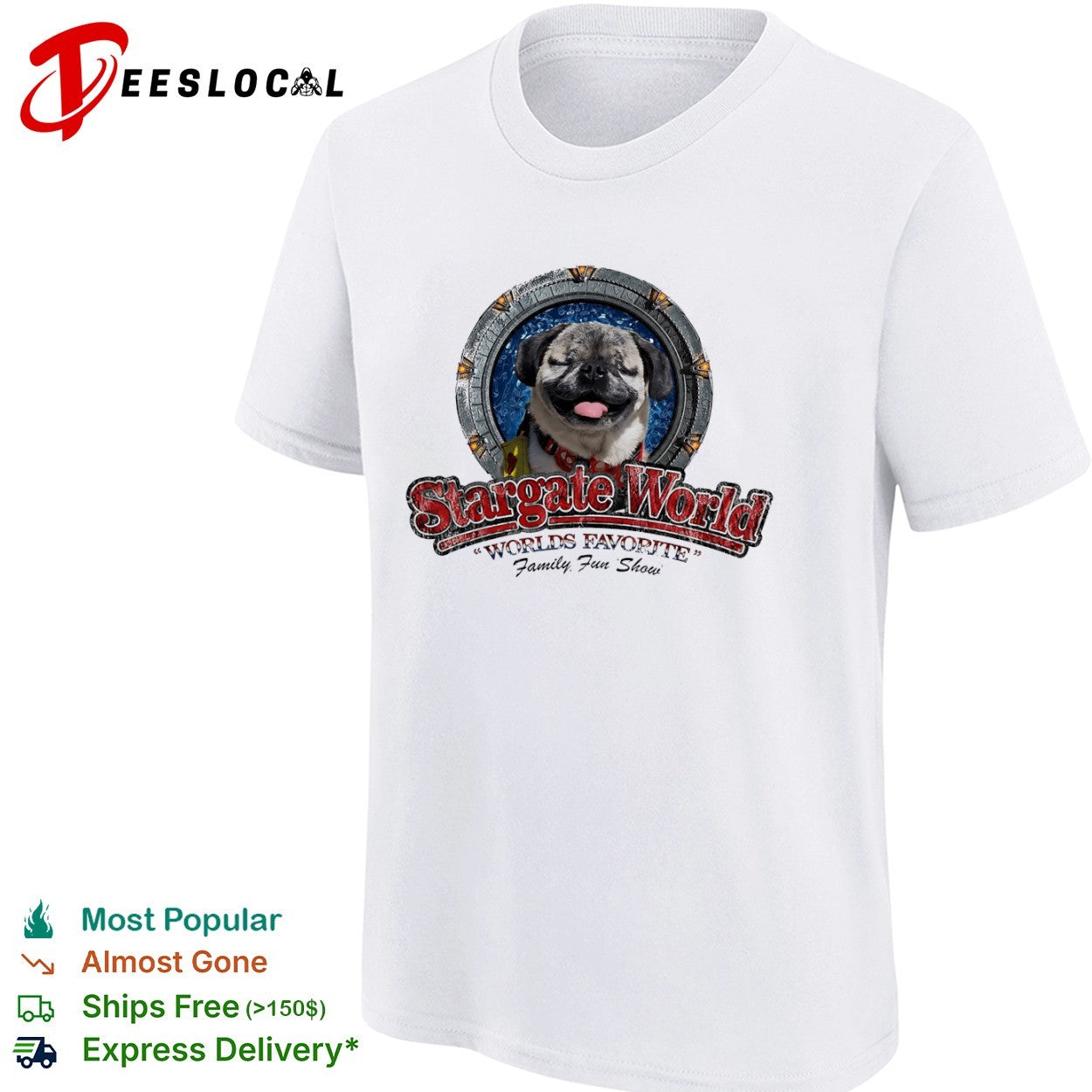 Pug Stargate World Worlds Favorite Family Fun Show Shirt
