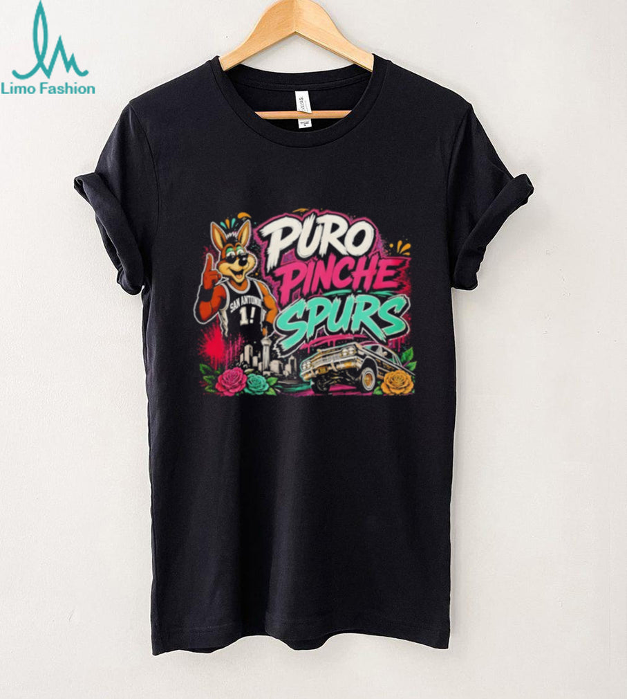 Puro Pinche Spurs Coyote Mascot Lowrider San Antonio T Shirt
