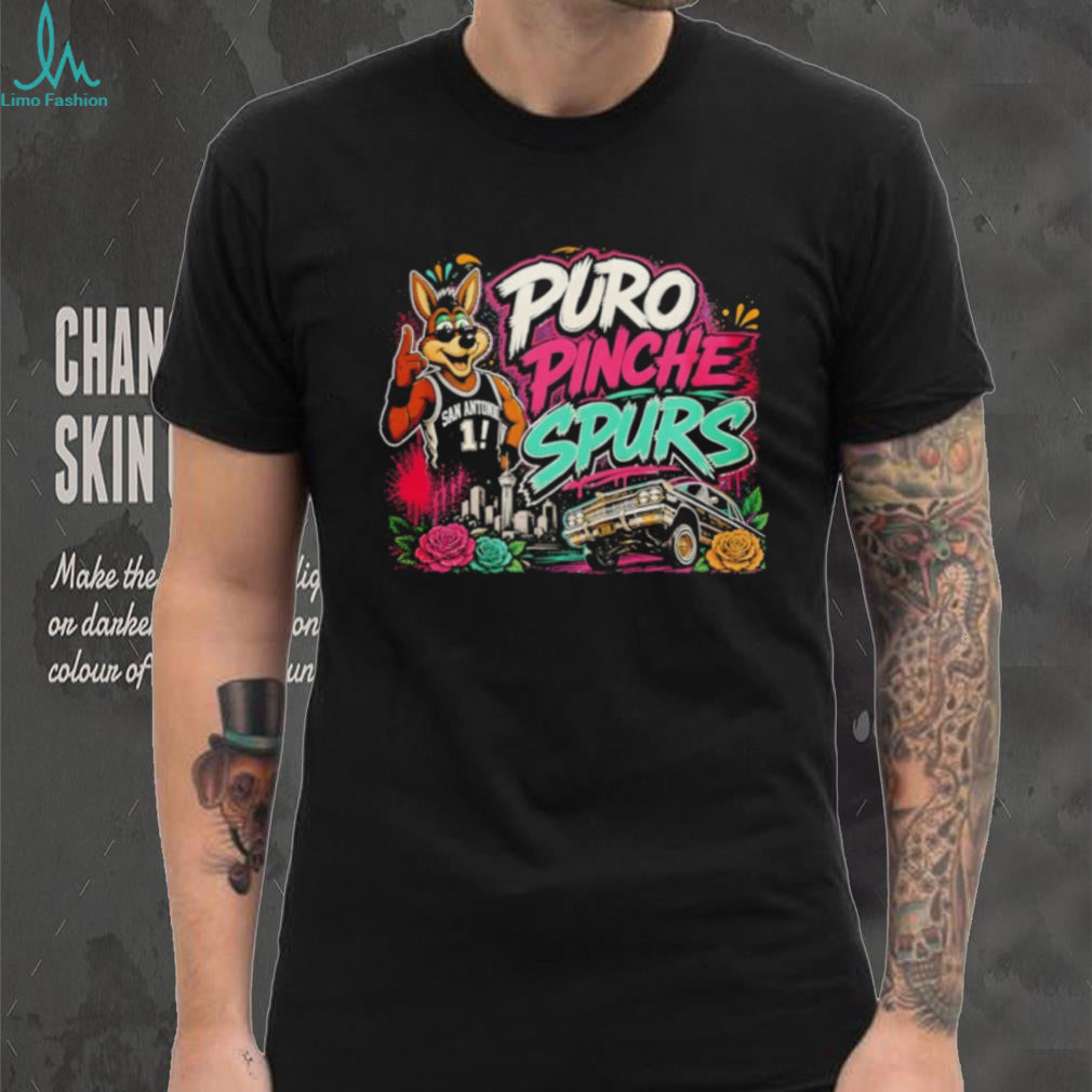 Puro Pinche Spurs Coyote Mascot Lowrider San Antonio T Shirt