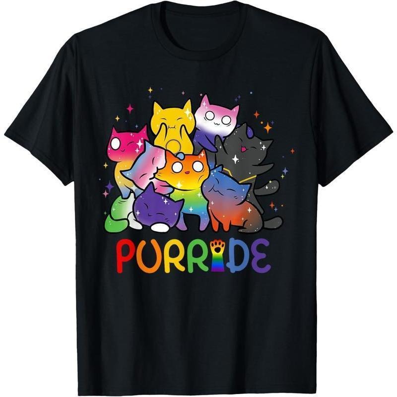 Purride Cat Pride Ally LGBT Rainbow Animal Lovers Women T-Shirt Hoodie, Sweatshirt | PodTeesHub.com