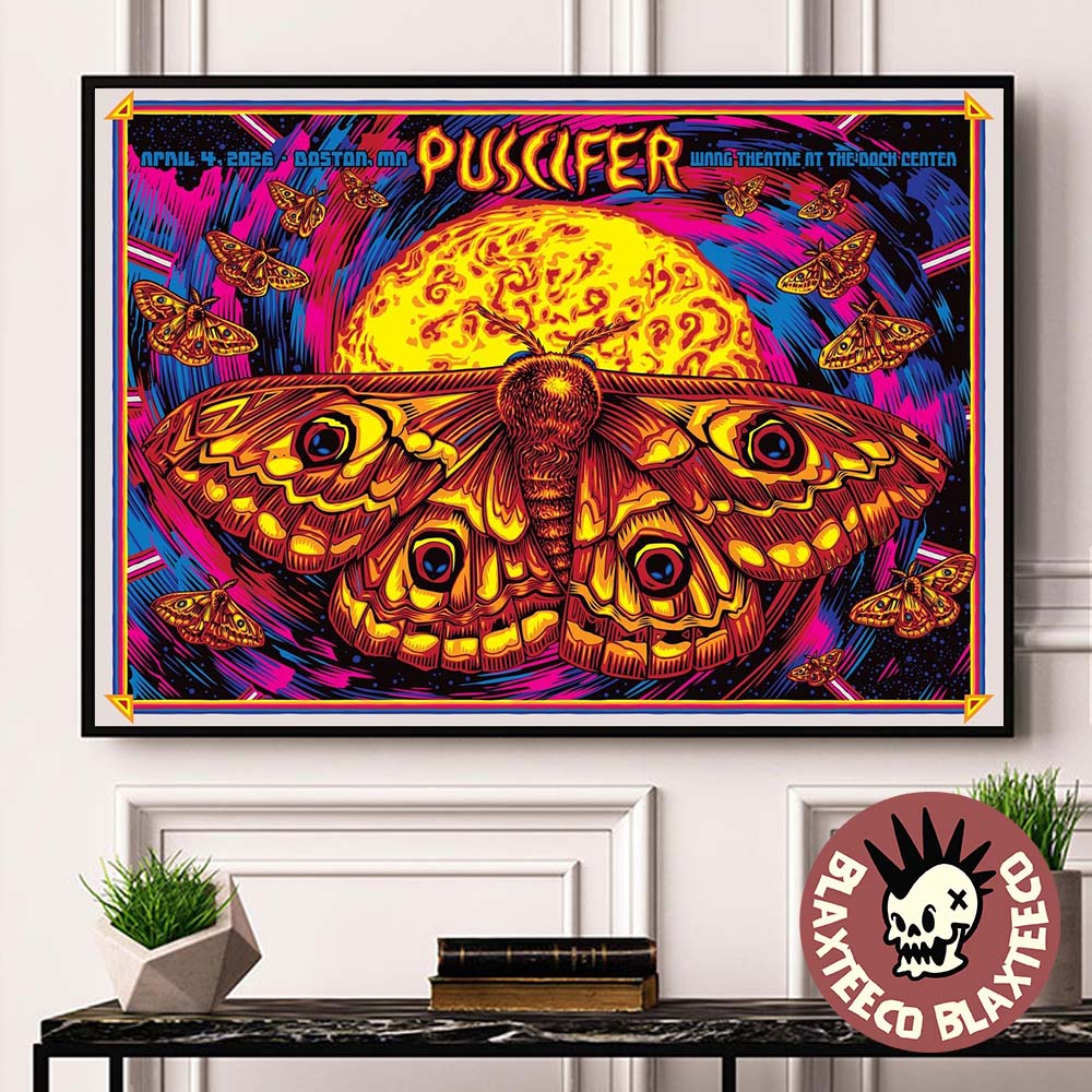 Puscifer Boston Massachusetts 2026 Venue Poster At Wang Theatre In Boch Center On April 4 2026 Butterfly Art Poster Canvas