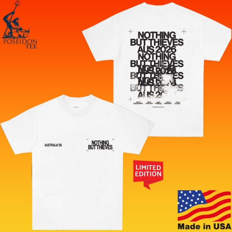 Nothing But Thieves Repeat Logo 2026 Australia Tour Natural T-shirt