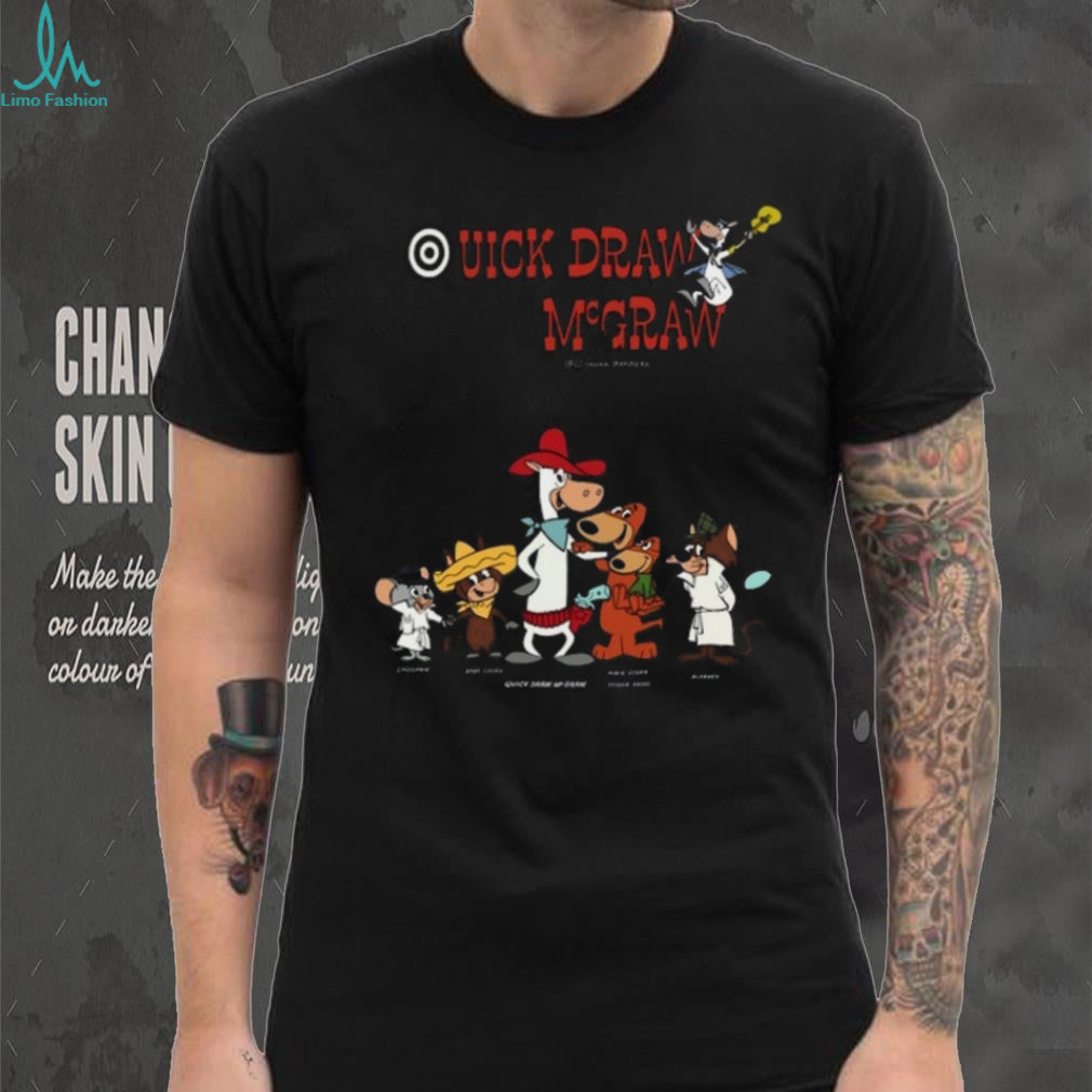 Quick Draw McGraw Western Cartoon Cast Retro T Shirt