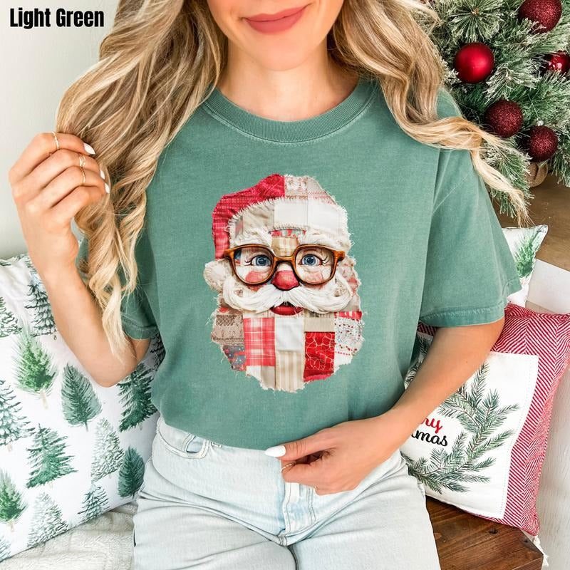 Quilted Santa Comfort Colors T-Shirt 'NLB' Hoodie, Sweatshirt | PodTeesHub.com