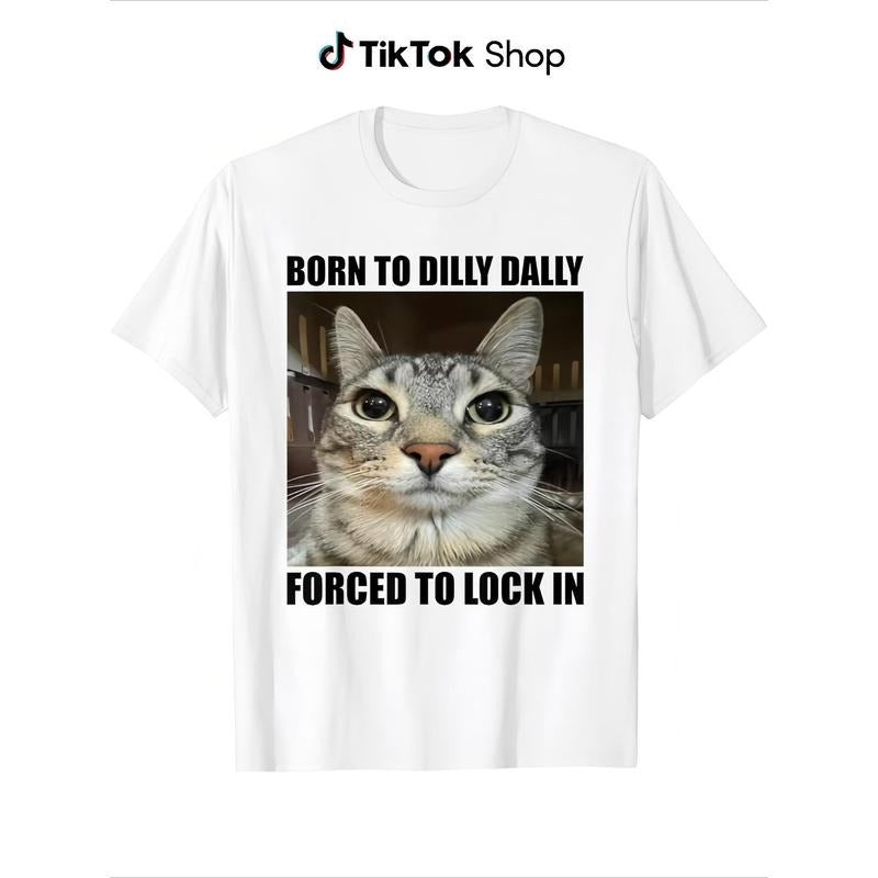Quirky Cat - themed T - Shirt: Showcase a Lazy - yet
