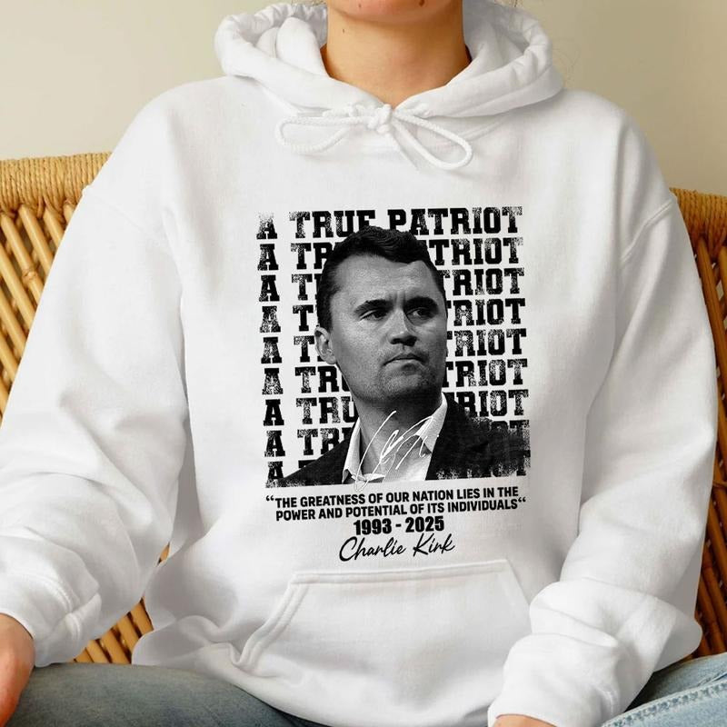 RIP Charlie Kirk Shirt | True Patriot Graphic Tee, Rest In Peace Charlie Kirk, Thank you Charlie Tee style 04 Hoodie,...