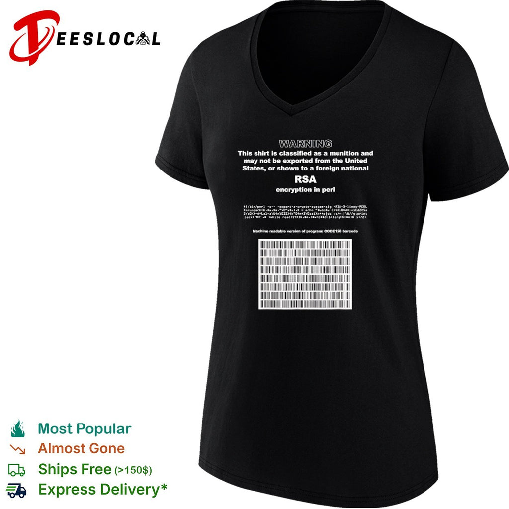 RSA encryption in Perl warning this shirt is classified as a munition barcode shirt