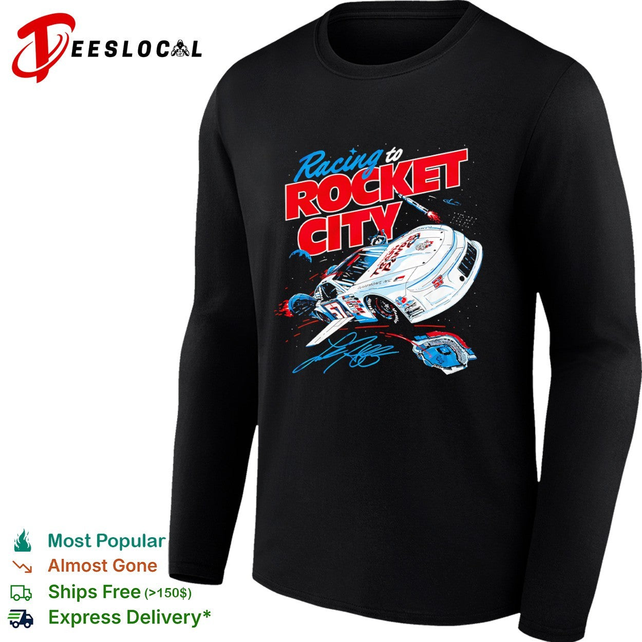 Racing to Rocket City 57 Claremont NC NASCAR Stock Car Speedway Motorsport shirt
