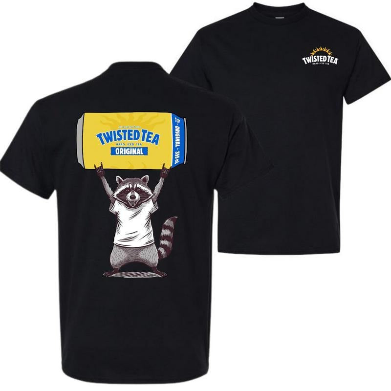 Racoon with Twisted Tea 2 Sided Tshirt, Twisted Tea Beer Shirt For Men For Woman, Trendy Shirt Hoodie, Sweatshirt