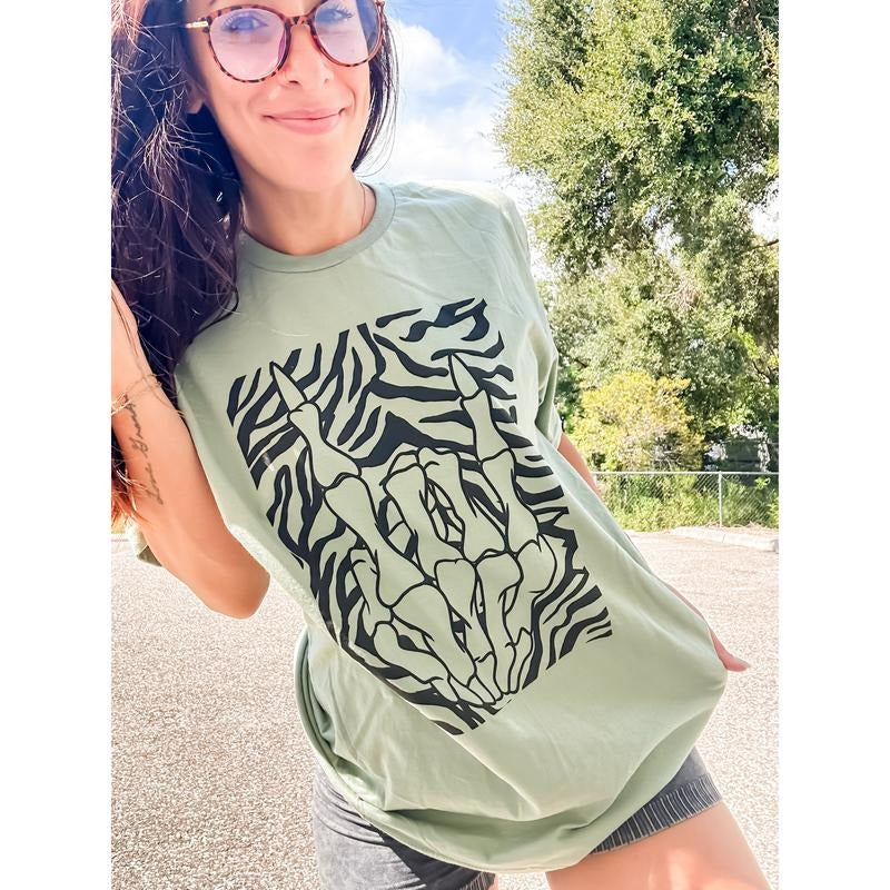 Rad Skeleton Hand Graphic Tee Hoodie, Sweatshirt | PodTeesHub.com