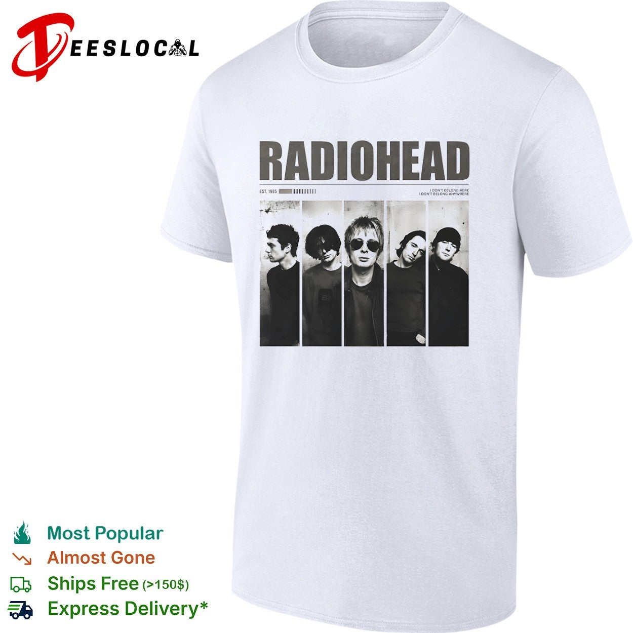 Radiohead Thom Yorke Jonny Greenwood Colin Greenwood Ed O Brien Phil Selway shirt