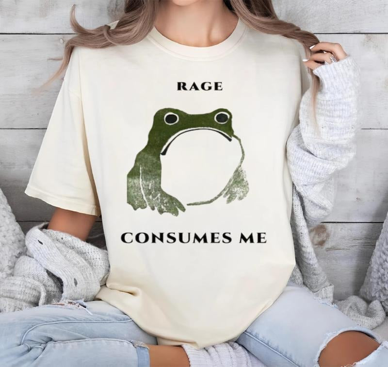 Rage Consumes Me Frog Shirt, Frog Pond TShirt, Meme Frog Shirt, Style Unisex T-Shirt Hoodie, Sweatshirt | PodTeesHub.com