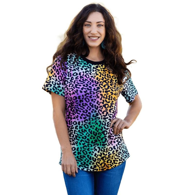 Rainbow Leopard Dream Top T-Shirts, Hoodie, Sweatshirt | PodTeesHub.com