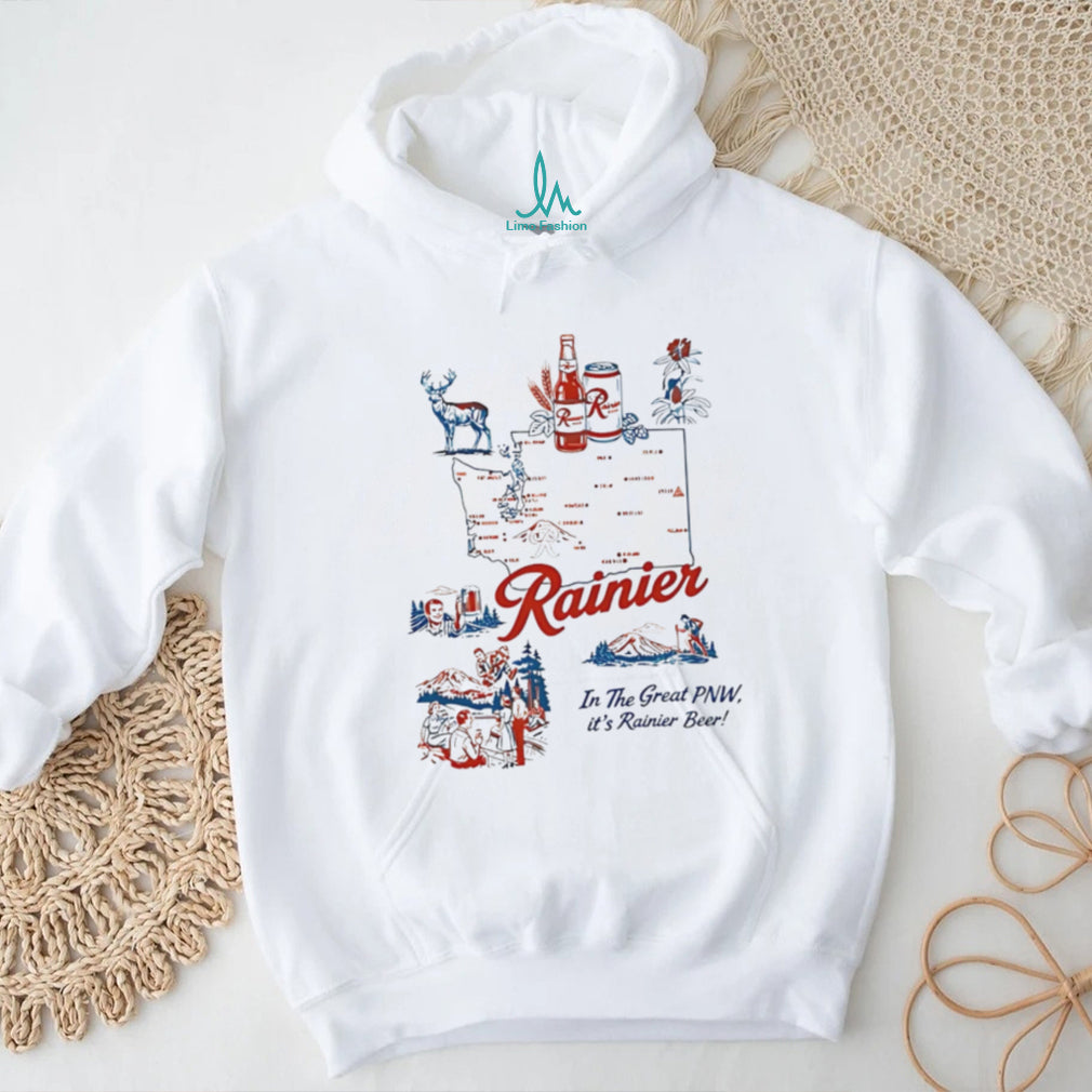 Rainier Beer Pacific Northwest PNW Mountain Vintage Style T Shirt