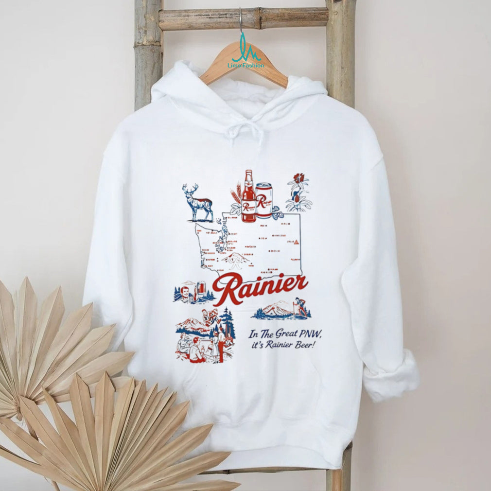 Rainier Beer Pacific Northwest PNW Mountain Vintage Style T Shirt