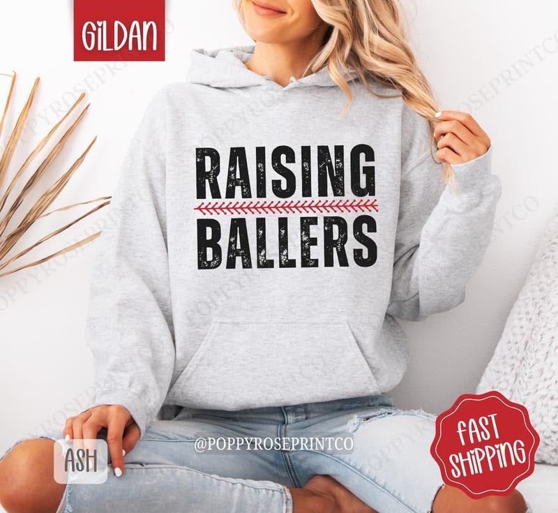 Raising Ballers Baseball Mom Hoodie, Sports Mom Hoodie, Raising Ballers Hoodie, Baseball Mom Game Day T-Shirts, Sweatshirt