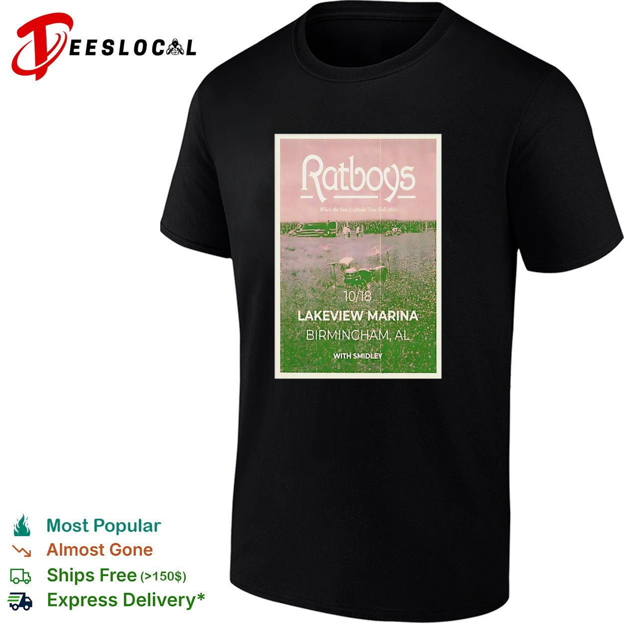 Ratboys When the Sun Explodes Tour Fall 2026 Lakeview Marina Birmingham AL shirt