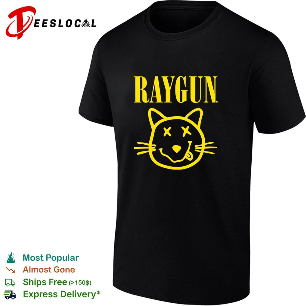Raygun smiley cat logo shirt