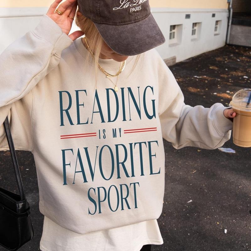 Reading is my favorite sport Sweatshirt, Vintage Reading Shirt, Book lover gift, Bookish T-shirt, Bookworm, Book...