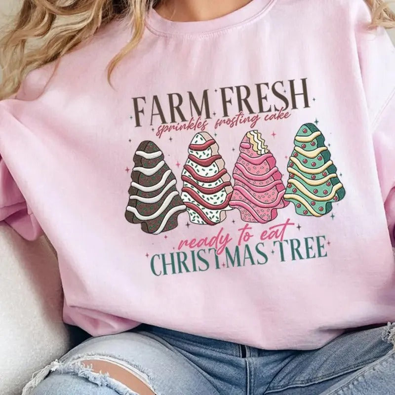 Ready To Eat Christmas Trees Unisex NuBlend Crew Sweatshirt CHRISTMAS 2024 T-Shirts, Hoodie | PodTeesHub.com