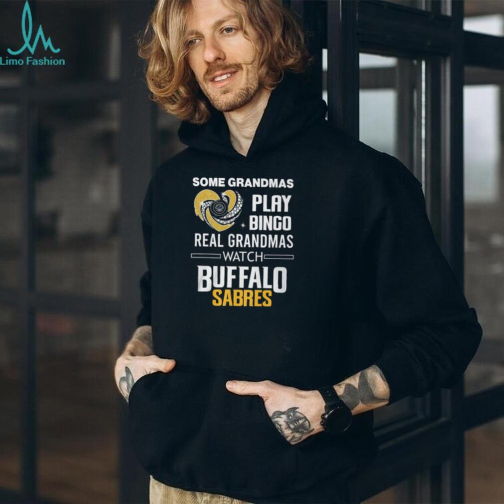 Real Grandmas Watch Buffalo Sabres Hockey Sparkle Heart Sports Fan T Shirt