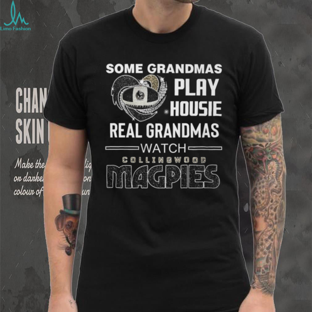 Real Grandmas Watch Collingwood Magpies Football Fan T Shirt