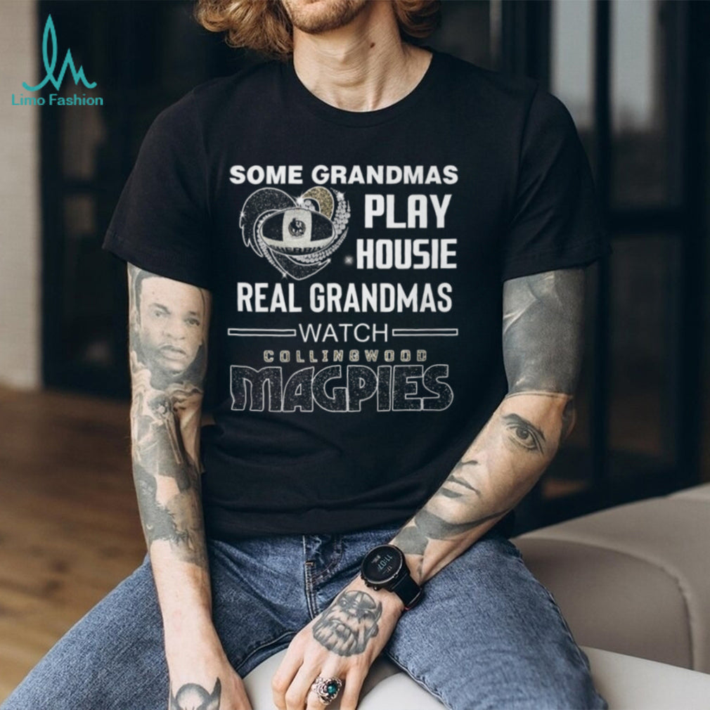 Real Grandmas Watch Collingwood Magpies Football Fan T Shirt