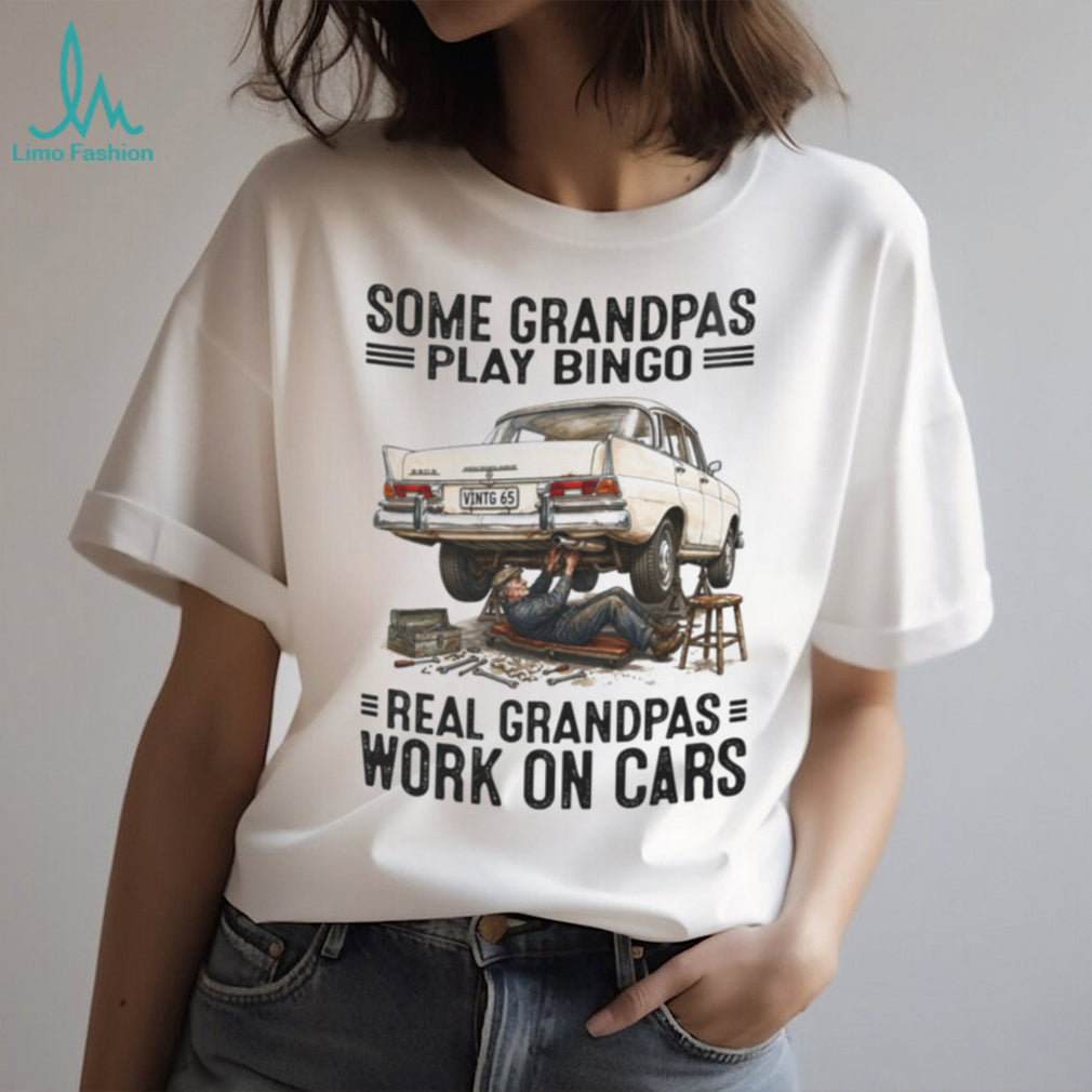 Real Grandpas Work On Classic Cars Vintage Mechanic Shirt