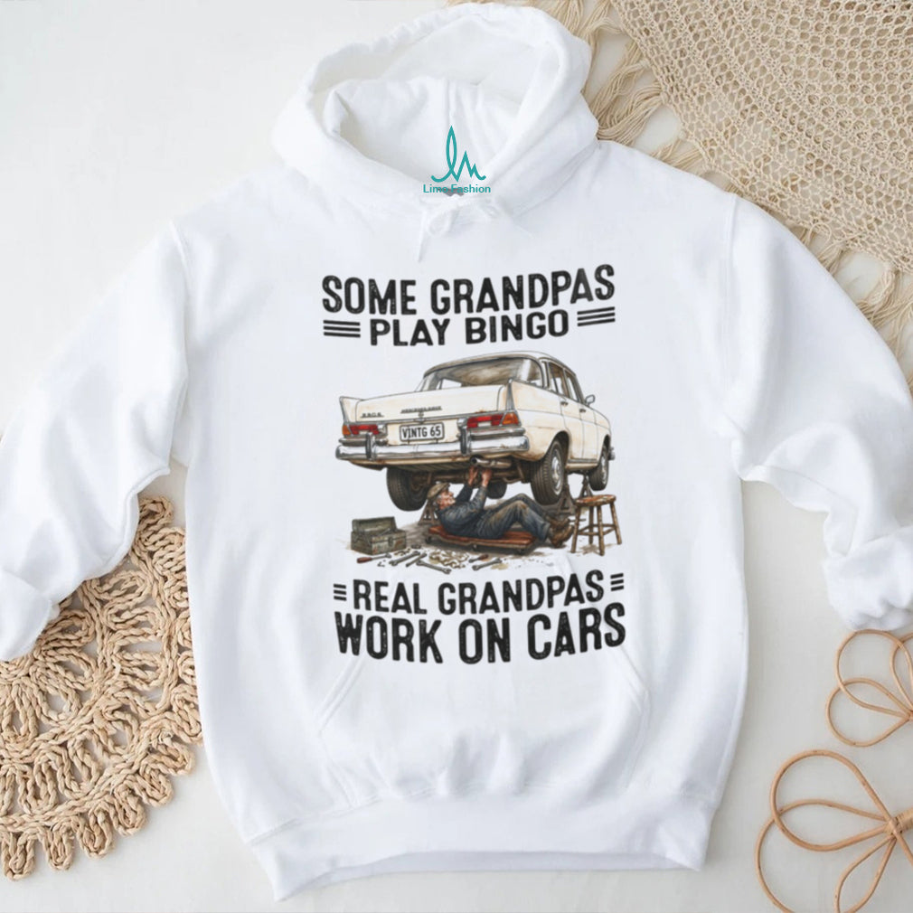 Real Grandpas Work On Classic Cars Vintage Mechanic Shirt