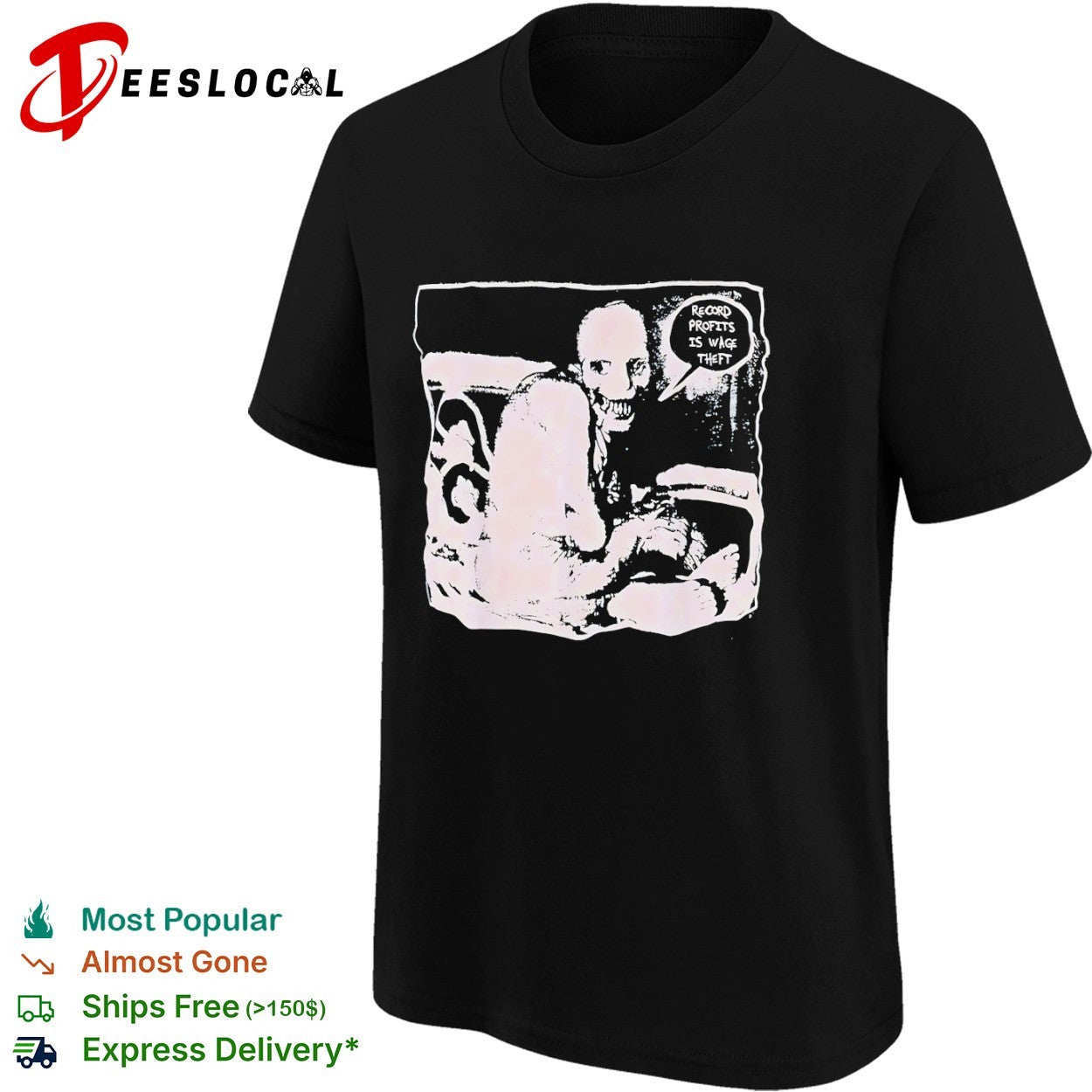 Record Profits is Wage Theft Horror shirt