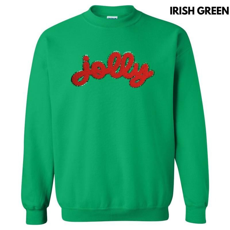 Red Jolly Chenille Patch Sweatshirt T-Shirts, Hoodie | PodTeesHub.com