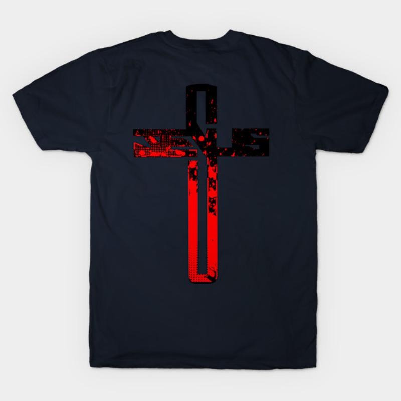 Red and Black Jesus Cross T-Shirt Hoodie, Sweatshirt | PodTeesHub.com