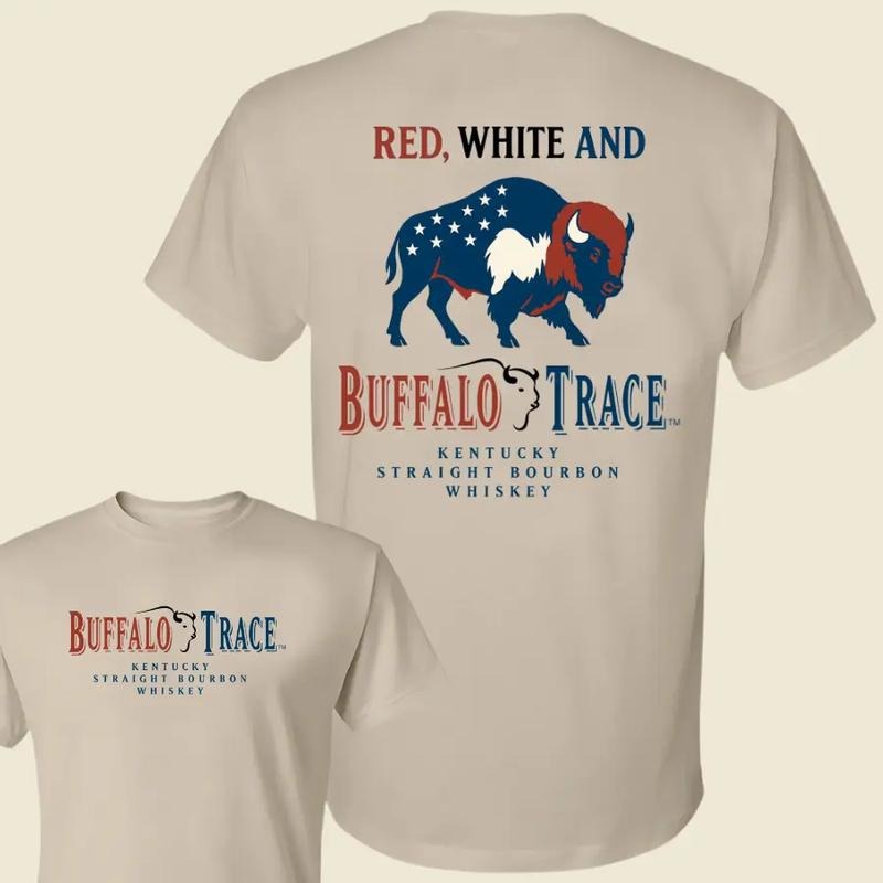 Red, White And Buffalo Trace Kentucky Bourbon shirt, American Bourbon Whiskey t-shirt - Work From Home Wear - His and...