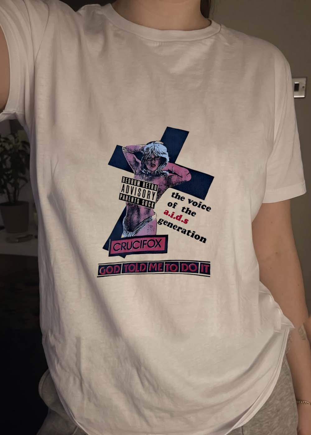 Redrum Retro Crucifox The Voice of the AIDS Generation God Told Me to Do It Shirt