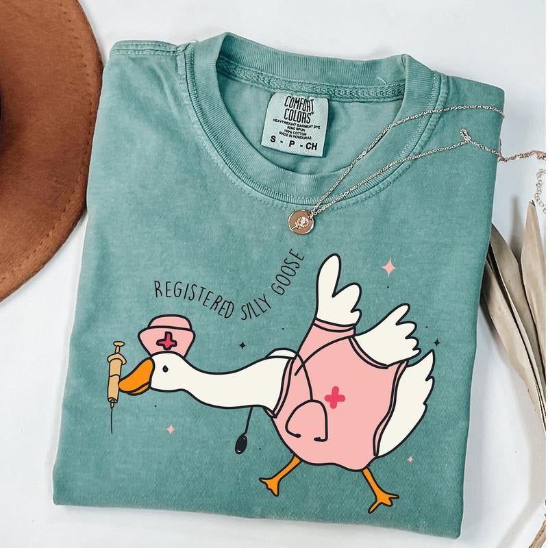 Registered Silly Goose Shirt, RN Shirt, Nurse Gift, Nurse Shirt, Funny Goose Nurse Shirt, Gag Nursing Shirt, Nurse Day...