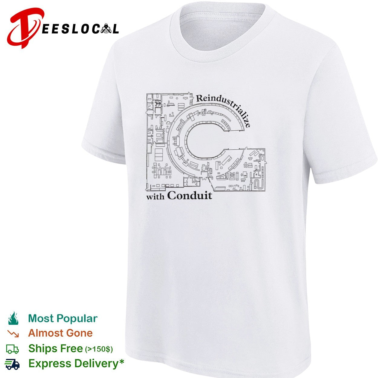 Reindustrialize with Conduit Floor Plan shirt