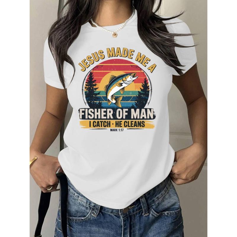 Religious - Inspired Fishing - themed T - Shirt: Jesus Made Me a Fisher of Man Hoodie, Sweatshirt | PodTeesHub.com