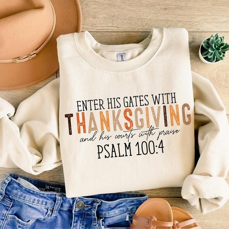 Religious Thanksgiving Sweatshirt, Bible Verses Sweater, Thanksgiving Christ Shirt, Religious Women Thanksgiving Gift,...
