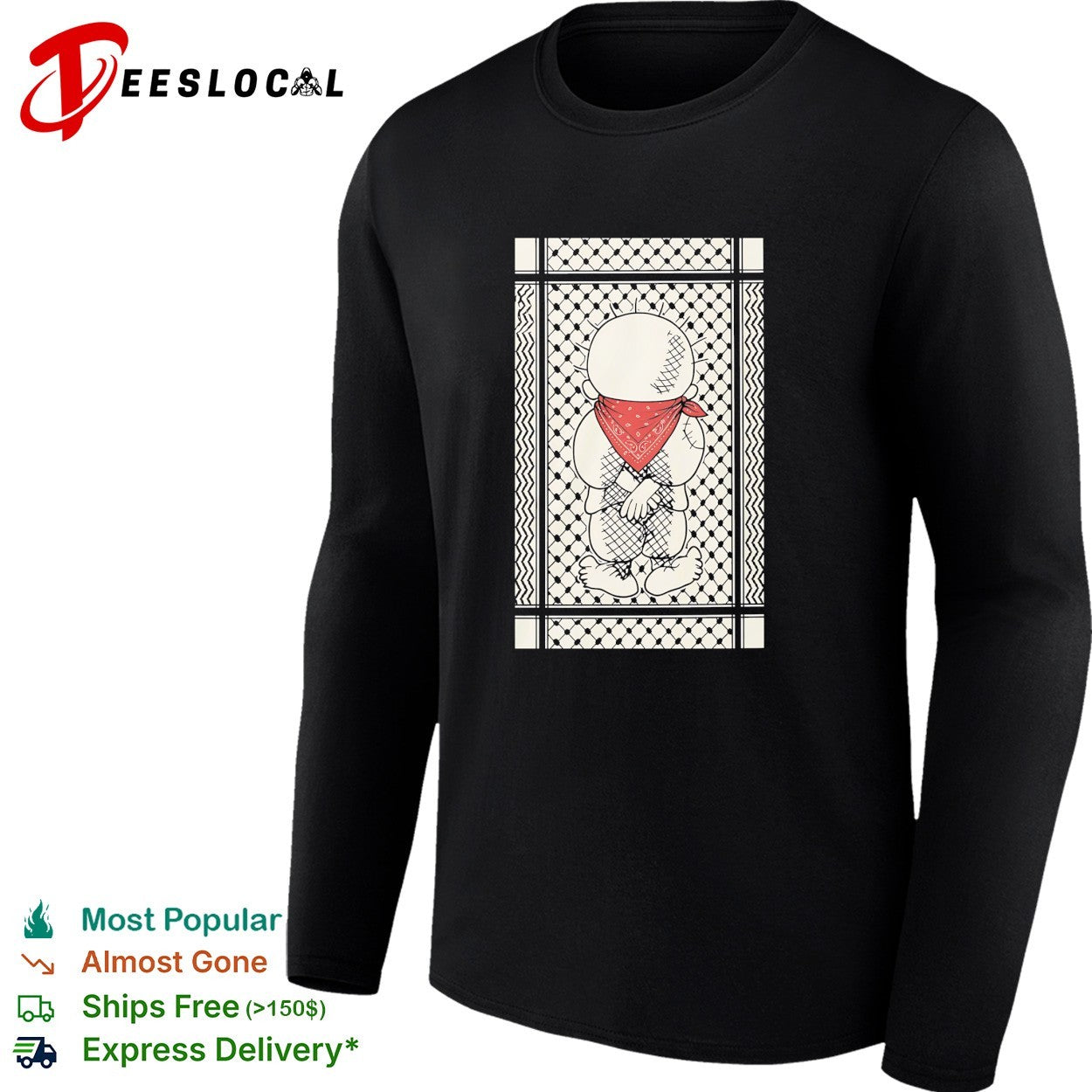 Renaud Pro Palestine Handala Keffiyeh shirt