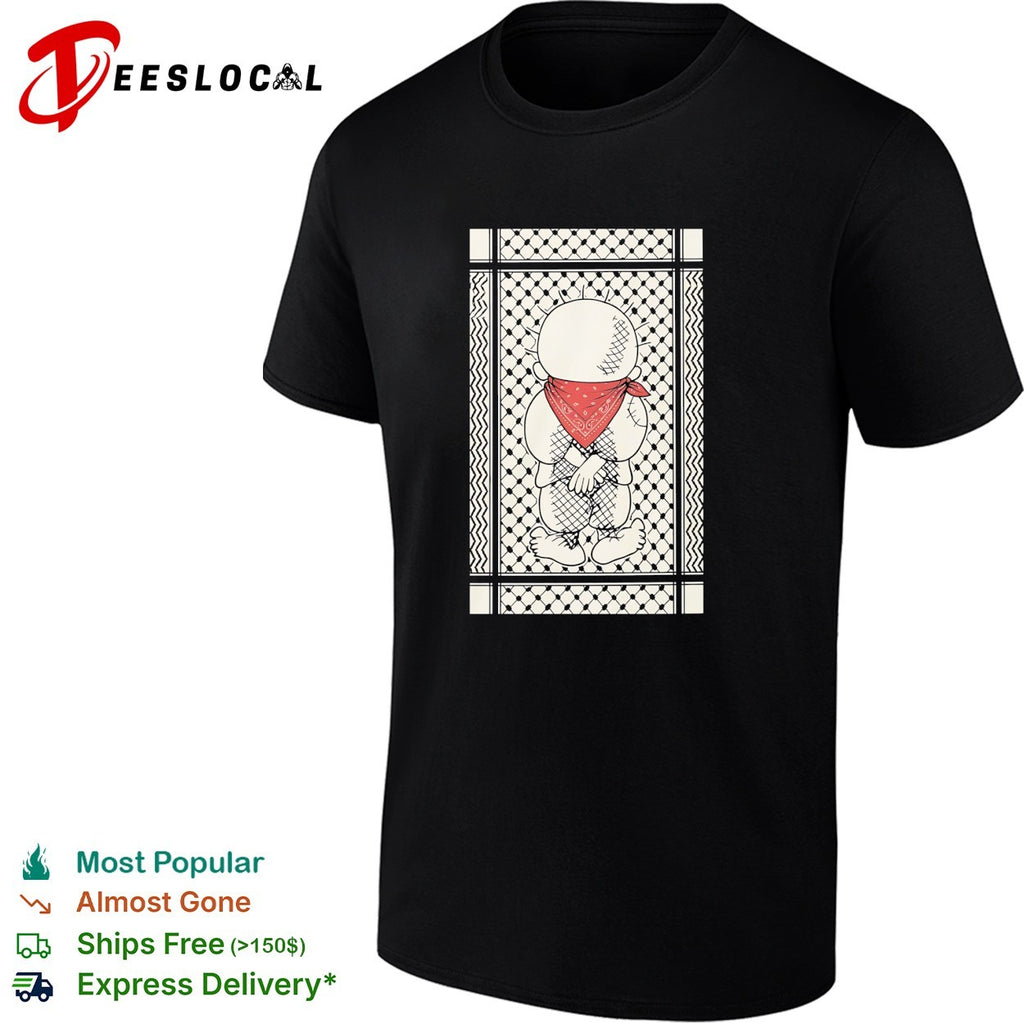 Renaud Pro Palestine Handala Keffiyeh shirt