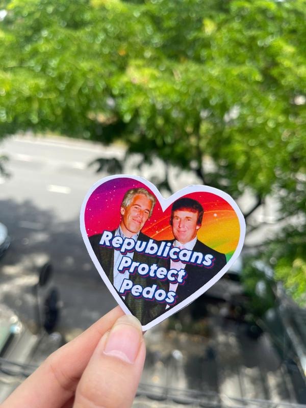 Republicans Love Pedos Sticker | Funny Anti-Trump and Epstein Decal, Liberal Political Humor Gift T-Shirts, Hoodie,...